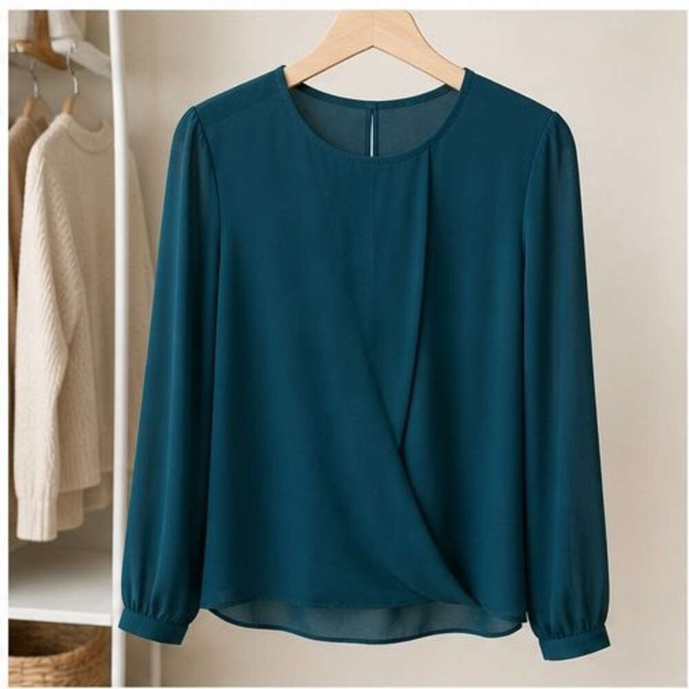 Teal Pleated Blouse